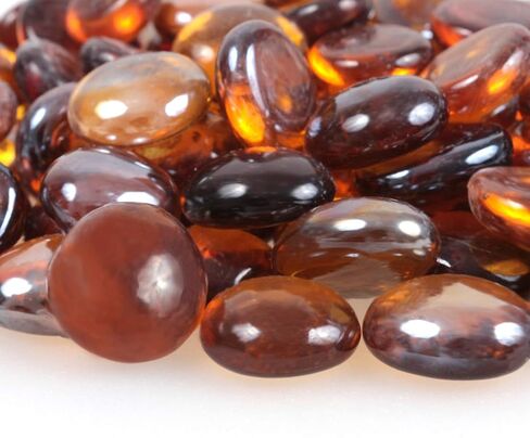 حصى زجاجي عاكس عالي اللمعان، رخام زجاجي مستدير للنار، خرز مزهرية لحشو حوض السمك لتزيين الحديقة النضرة، 17-19 مم (2/3 بوصة - 3/4 بوصة)، 335 جم/0.78 رطل (زبرجد داكن) in Kuwait