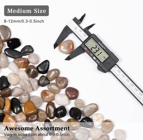 5lbs Natural River Rocks, Polished Pebbles for Plants Garden, 0.3-0.8 inch Decorative Countryside Stones, Ideal for Fish Tank, Vases, Home Decor and Garden Landscaping,Countryside in Saudi Arabia