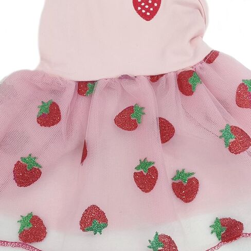 Pink Strawberry Dog Cat Dress for Small Dogs Girl Cute Dog Princess Dresses Puppy Tutu Skirt Chihuahua Teddy Pomeranian Sundress Birthday Holiday Clothes Cat Pet Wedding Outfit in Saudi Arabia