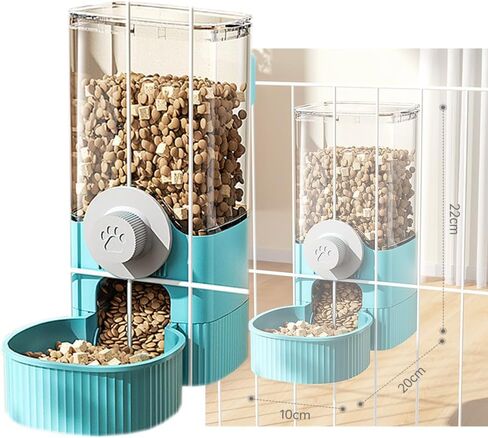 Cage Hanging Bowls Refillable Food Bowl Pet Dog Cat Bowls Kennel Crate Double Bowls for Food and Water with Automatic Water Food Dispense Feeder for Puppy Cat Rabbit (Water Bowl- Blue) in Saudi Arabia