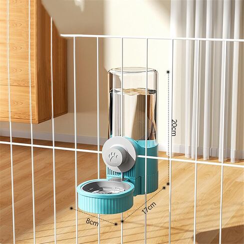 Cage Hanging Bowls Refillable Food Bowl Pet Dog Cat Bowls Kennel Crate Double Bowls for Food and Water with Automatic Water Food Dispense Feeder for Puppy Cat Rabbit (Water Bowl- Blue) in Saudi Arabia