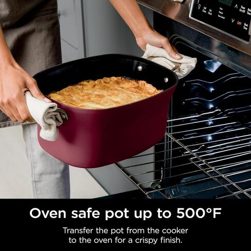 Ninja MC1000 Foodi PossibleCooker 8.5 Quart Multi-Cooker, with 4-in-1 Slow Cooker, Dutch Oven & More, Glass Lid & Integrated Spoon, Nonstick, Oven Safe Pot to 500°F, Cherry Tarte (Renewed) in Saudi Arabia