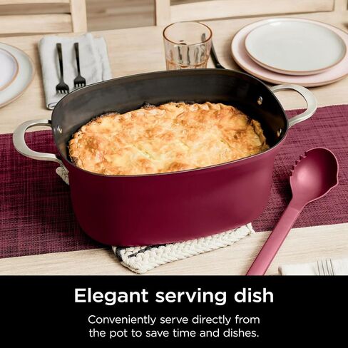 Ninja MC1000 Foodi PossibleCooker 8.5 Quart Multi-Cooker, with 4-in-1 Slow Cooker, Dutch Oven & More, Glass Lid & Integrated Spoon, Nonstick, Oven Safe Pot to 500°F, Cherry Tarte (Renewed) in Saudi Arabia