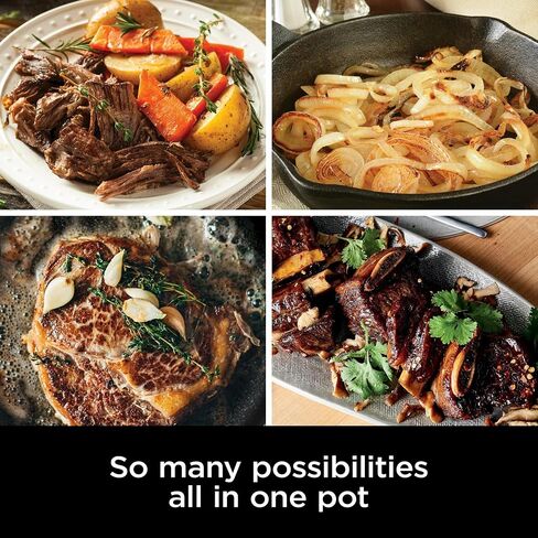 Ninja MC1000 Foodi PossibleCooker 8.5 Quart Multi-Cooker, with 4-in-1 Slow Cooker, Dutch Oven & More, Glass Lid & Integrated Spoon, Nonstick, Oven Safe Pot to 500°F, Cherry Tarte (Renewed) in Saudi Arabia