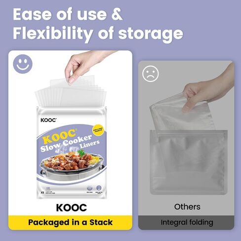 KOOC Slow Cooker Liners 10x13 inch 20 count Small Size Disposable Pot Liners Cooking Bags Fit 1.5QT to 2QT Pot BPA Free Fresh Locking Seal Design in Saudi Arabia