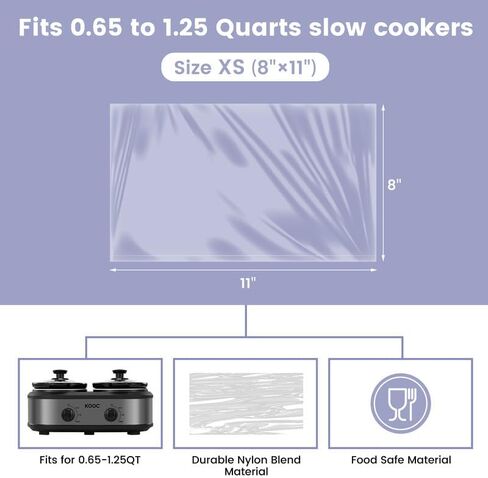 KOOC Slow Cooker Liners 10x13 inch 20 count Small Size Disposable Pot Liners Cooking Bags Fit 1.5QT to 2QT Pot BPA Free Fresh Locking Seal Design in Saudi Arabia