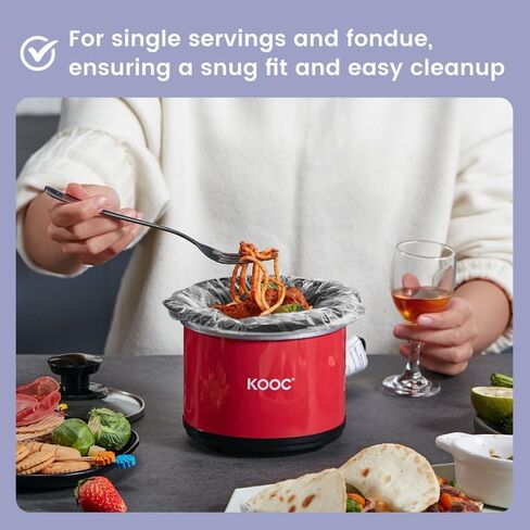 KOOC Slow Cooker Liners 10x13 inch 20 count Small Size Disposable Pot Liners Cooking Bags Fit 1.5QT to 2QT Pot BPA Free Fresh Locking Seal Design in Saudi Arabia