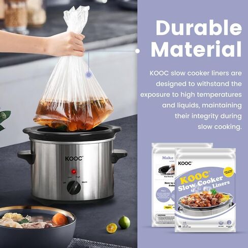 KOOC Slow Cooker Liners 10x13 inch 20 count Small Size Disposable Pot Liners Cooking Bags Fit 1.5QT to 2QT Pot BPA Free Fresh Locking Seal Design in Saudi Arabia