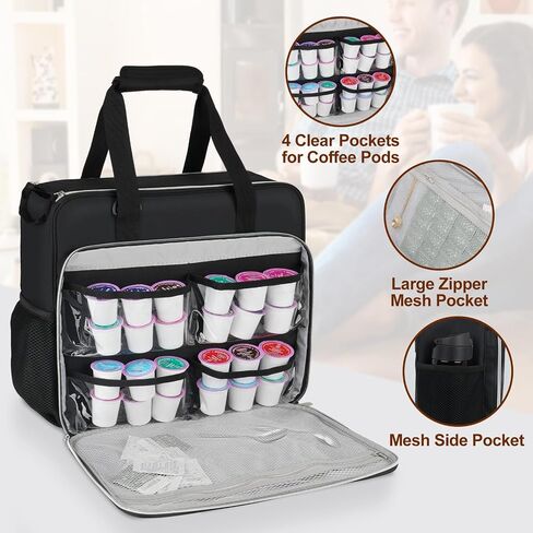 LEFOR·Z Coffee Maker Travel Bag Compatible with Keurig K-Mini/K-Mini Plus/Mate Plus,Single Serve Coffee Brewer Carrying Case with Multiple Pockets for K-Cup Pods & Accessories(Bag Only) in Kuwait
