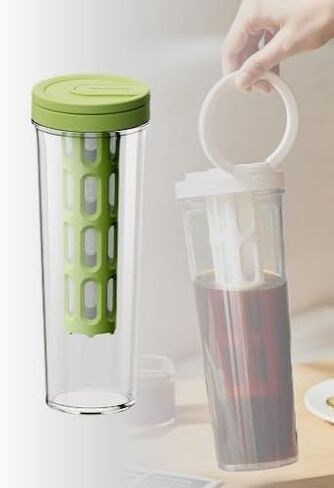Giombrewsia Cold Brew Coffee Tumbler - Portable Travel Lid - 35oz/1L Capacity - PP Material with 350-Mesh Filter for Coffee, Tea, and Fruit Tea (Dark Grey), XR-0428 in Saudi Arabia