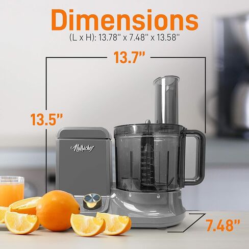 NutriChef Food Processor | 2 QT Capacity | Ultra-Quiet Multipurpose Motor | Includes 6 Attachment Blades | Silicone Base for Secure Grip | 12-Cup Capacity | Pre-Set Speeds for Easy Use (Blue) in Saudi Arabia
