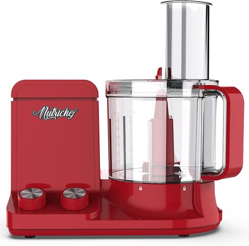 NutriChef Food Processor | 2 QT Capacity | Ultra-Quiet Multipurpose Motor | Includes 6 Attachment Blades | Silicone Base for Secure Grip | 12-Cup Capacity | Pre-Set Speeds for Easy Use (Blue) in Saudi Arabia