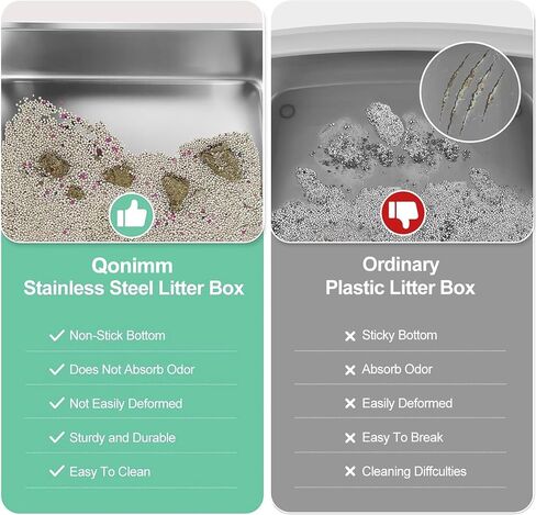 Stainless Steel Cat Litter Box with Lid, Extra Large Metal Litter Box High Sided, Easy Clean, Anti-Leakage, Non-Sticky, Never Absorbs Odors in Saudi Arabia