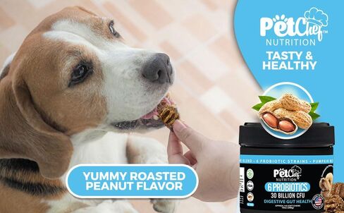 Pet Chef Probiotic Chews for Dogs-Digestive Health Support, Stops Yeast Infections, Relief for Itchy Dog Skin & Ears, Probiotics & Enzymes for Dog Gut Health - Natural Vitamins & Dog Supplements in Saudi Arabia