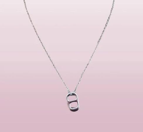 Soda Tab Necklace Silver Plated Obx Jewelry (Silver Plated Chain) in Saudi Arabia