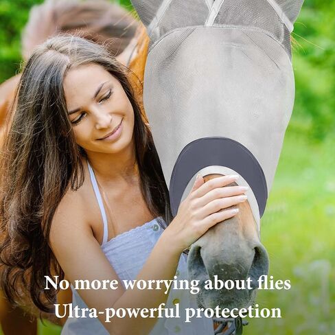 2pcs Horse Fly Mask, Super Comfort Fly Masks for Horses, Adjustable UV Protection Breathability Horses Fly Masks with Ears, Pony Mini Equine Fly Mask (2pcs, Large) in Kuwait