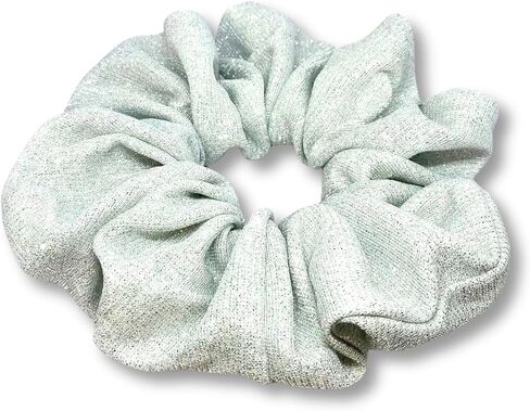 Oversized Unbreakable Sparkle Hair Scrunchies for Women and Girls, Large Glitter Hair Ponytail Holders, Kids Glitter Hair Tie (Black) in Saudi Arabia