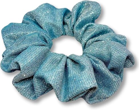 Oversized Unbreakable Sparkle Hair Scrunchies for Women and Girls, Large Glitter Hair Ponytail Holders, Kids Glitter Hair Tie (Black) in Saudi Arabia