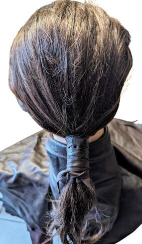 Leather Hair Wrap, Ponytail Wrap, Ponytail Holder, Hair Tie, Men's Viking Hair Wrap Warrior Style (Large, Black) in Saudi Arabia