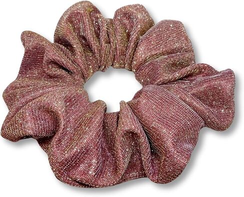 Oversized Unbreakable Sparkle Hair Scrunchies for Women and Girls, Large Glitter Hair Ponytail Holders, Kids Glitter Hair Tie (Black) in Saudi Arabia