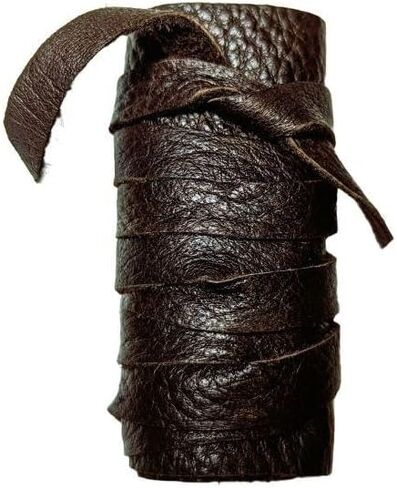 Leather Hair Wrap, Ponytail Wrap, Ponytail Holder, Hair Tie, Men's Viking Hair Wrap Warrior Style (Large, Black) in Saudi Arabia