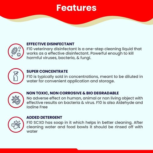 F10 SCXD Concentrated Veterinary Disinfectant & Cleaner With Soap For Kennels, Litter Box, Cage, Terrariums, Habitats, Vet Practices - 200 ml (6.8oz) in Saudi Arabia