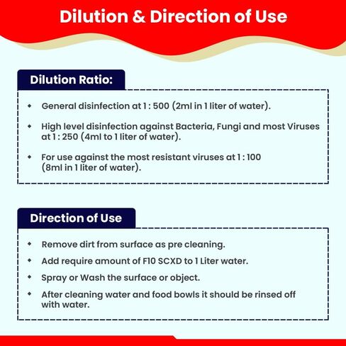 F10 SCXD Concentrated Veterinary Disinfectant & Cleaner With Soap For Kennels, Litter Box, Cage, Terrariums, Habitats, Vet Practices - 200 ml (6.8oz) in Saudi Arabia