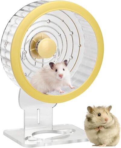 Silent Hamster Wheel Exercise Running Toys Quiet Spinner with Adjustable Stand for Hamsters Gerbils Mice Or Other Small Animals 7.28" in Saudi Arabia