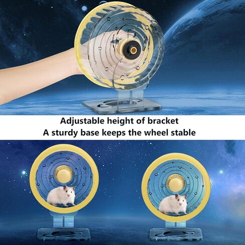 Silent Hamster Wheel Exercise Running Toys Quiet Spinner with Adjustable Stand for Hamsters Gerbils Mice Or Other Small Animals 7.28" in Saudi Arabia
