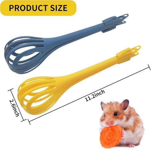Andiker Anti-Bite Hamster Clips, 2Pcs Hamster Catcher with Long Handle to Pick Up The Small Pet, Observe Hamsters, Clean The Hamster Bedding, Hamster Accessories for Beginners (Yellow+Blue) in Saudi Arabia