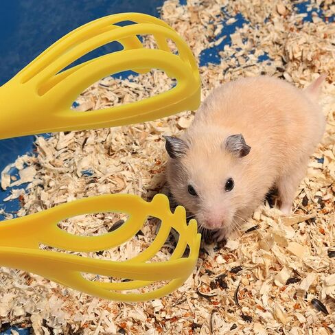 Andiker Anti-Bite Hamster Clips, 2Pcs Hamster Catcher with Long Handle to Pick Up The Small Pet, Observe Hamsters, Clean The Hamster Bedding, Hamster Accessories for Beginners (Yellow+Blue) in Saudi Arabia