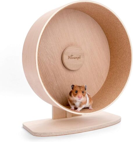 Niteangel Wooden Hamster Exercise Wheel: - Silent Hamster Running Wheel for Hamsters Gerbil Mice and Other similar-sized Small Pets (M) in Kuwait