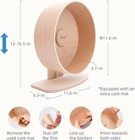 Niteangel Wooden Hamster Exercise Wheel: - Silent Hamster Running Wheel for Hamsters Gerbil Mice and Other similar-sized Small Pets (M) in Kuwait