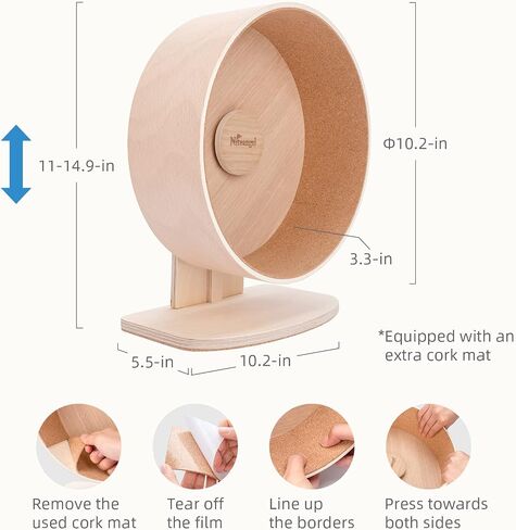 Niteangel Wooden Hamster Exercise Wheel: - Silent Hamster Running Wheel for Hamsters Gerbil Mice and Other similar-sized Small Pets (M) in Kuwait