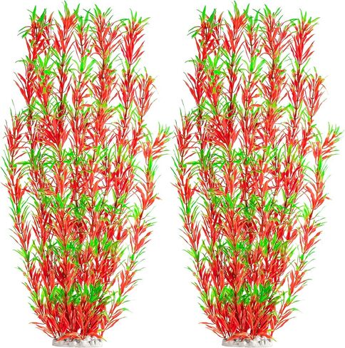 MyLifeUNIT Aquarium Plants, 21 Inches Tall Plastic Fish Tank Plants for Fish Tank Decorations and Aquarium Decor (Green) in Kuwait