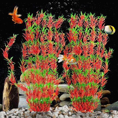 MyLifeUNIT Aquarium Plants, 21 Inches Tall Plastic Fish Tank Plants for Fish Tank Decorations and Aquarium Decor (Green) in Kuwait