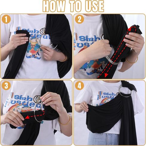 Ring Dog Wrap Carrier, Adjustable Front Facing Dog Sling Carrier Hands Free Cat Carrier, Dog Pouch Pet Carrier Sling Puppy Pouch for Small & Medium Dogs, Cats, Pets(Black) in Saudi Arabia