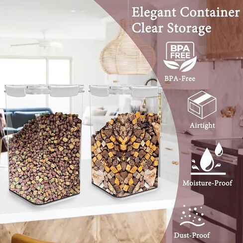 Clear Dog Food Storage Container - 6.3 QT/6 L Cat Food Container with Scoop - Pet Food Storage Container for up to 7lbs of Dog Food or 5lbs of Cat Food – Airtight Food Container Storage Bin with Lid in Saudi Arabia