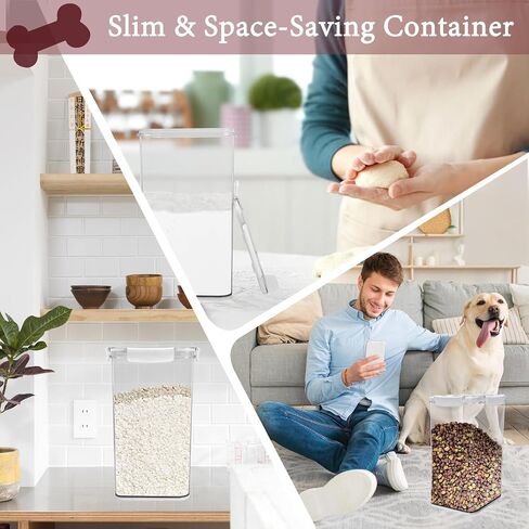Clear Dog Food Storage Container - 6.3 QT/6 L Cat Food Container with Scoop - Pet Food Storage Container for up to 7lbs of Dog Food or 5lbs of Cat Food – Airtight Food Container Storage Bin with Lid in Saudi Arabia