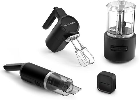 KitchenAid Go™ Cordless Bundle with Hand Mixer, Food Chopper and Kitchen Vacuum - battery included, KBUR131BM in Saudi Arabia