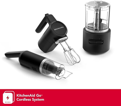 KitchenAid Go™ Cordless Bundle with Hand Mixer, Food Chopper and Kitchen Vacuum - battery included, KBUR131BM in Saudi Arabia