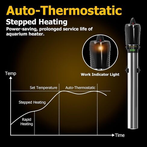 سخان حوض السمك TARARIUM لخزان الأسماك سعة 25-75 جالون من الفولاذ المقاوم للصدأ، ملحقات لوازم حوض السمك للاستخدام في المياه العذبة فقط in Kuwait