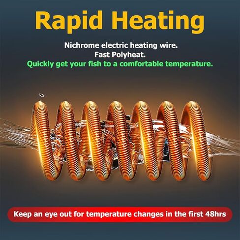 سخان حوض السمك TARARIUM لخزان الأسماك سعة 25-75 جالون من الفولاذ المقاوم للصدأ، ملحقات لوازم حوض السمك للاستخدام في المياه العذبة فقط in Kuwait