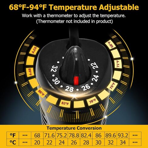 سخان حوض السمك TARARIUM لخزان الأسماك سعة 25-75 جالون من الفولاذ المقاوم للصدأ، ملحقات لوازم حوض السمك للاستخدام في المياه العذبة فقط in Kuwait