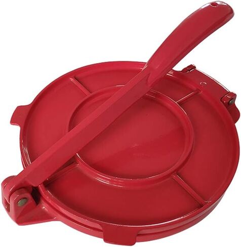 جهاز ضغط التورتيلا مقاس 8 بوصة، صانع خبز التورتيلا، أداة خبز الذرة والدقيق، صانع التورتيلا عالي التحمل من سبائك الألومنيوم، صانع ضغط التورتيلا القابل للطي (أحمر) in Kuwait