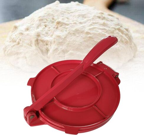 جهاز ضغط التورتيلا مقاس 8 بوصة، صانع خبز التورتيلا، أداة خبز الذرة والدقيق، صانع التورتيلا عالي التحمل من سبائك الألومنيوم، صانع ضغط التورتيلا القابل للطي (أحمر) in Kuwait