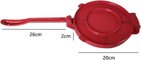 جهاز ضغط التورتيلا مقاس 8 بوصة، صانع خبز التورتيلا، أداة خبز الذرة والدقيق، صانع التورتيلا عالي التحمل من سبائك الألومنيوم، صانع ضغط التورتيلا القابل للطي (أحمر) in Kuwait