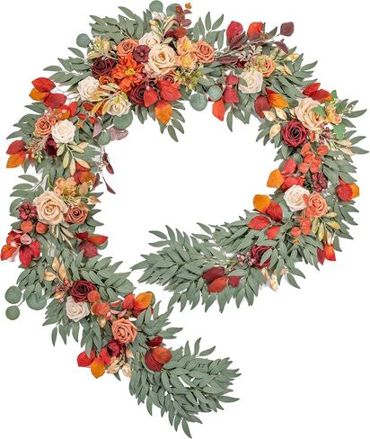 9FT Wedding Arch Flower Garland, Handmade Wedding Table Decorations,Head Table Floral Decor for Fall Wedding Wedding Ceremony in Saudi Arabia