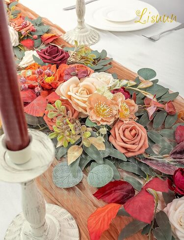 9FT Wedding Arch Flower Garland, Handmade Wedding Table Decorations,Head Table Floral Decor for Fall Wedding Wedding Ceremony in Saudi Arabia