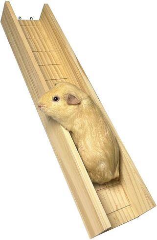 جسر خنزير غينيا، منحدر سلم خشبي للحيوانات الصغيرة، جسر منحدر قفص خنزير غينيا، ملحقات قفص خنزير غينيا لخنازير غينيا، والقوارض، والشنشيلا (كبير) in Kuwait